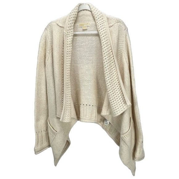 Michael‎ Kors | Women Medium | Open Front Waterfall Knit Cardigan w/ Pockets - Picture 1 of 7